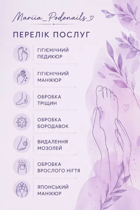 Повний перелік наших послуг